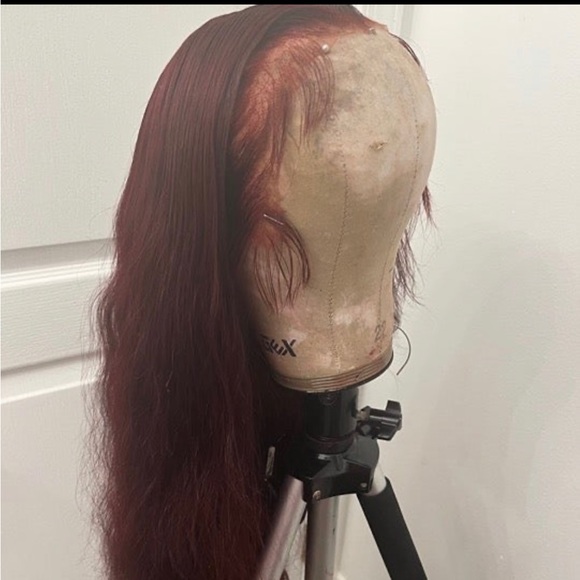 Ruby red lace front wig
